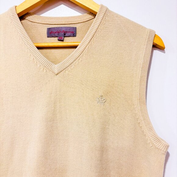STOCKHOMME Beige knit sweater vest | Casual preppy | Small - Picture 3 of 6